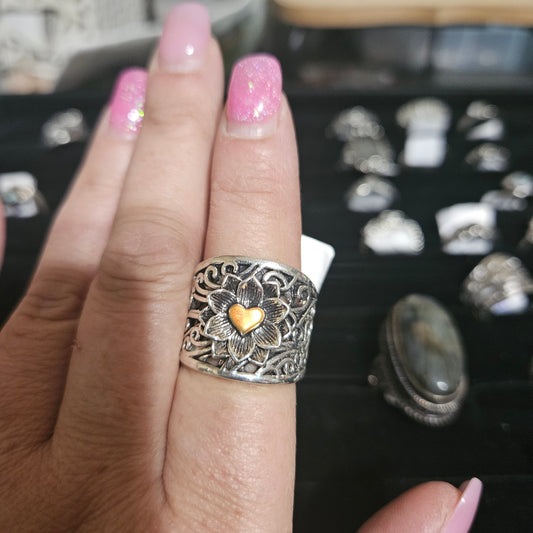 Wide band stainless steel  size7 ring