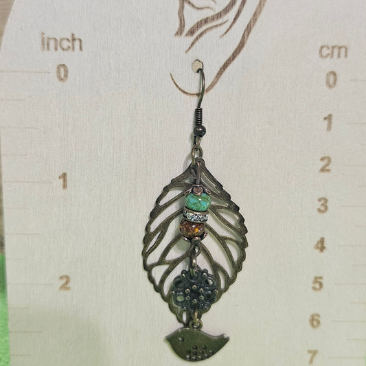 Antiqued  bronze dang earrings