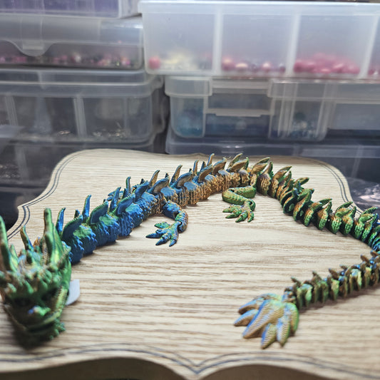 Blue green dragon 3 d printed toy