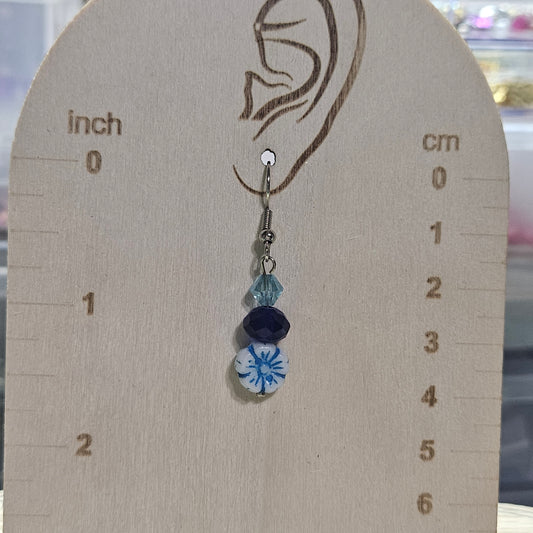 Blue floral  earrings