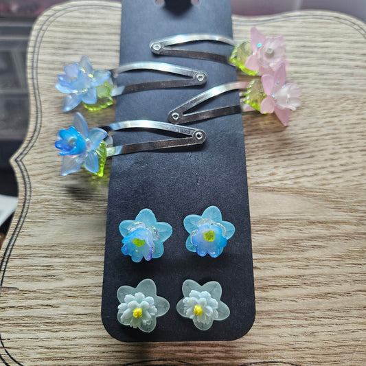 Kids Hair clips and earrings  set