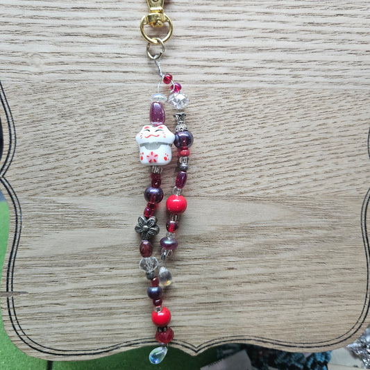 Key chain red with oriental  theme