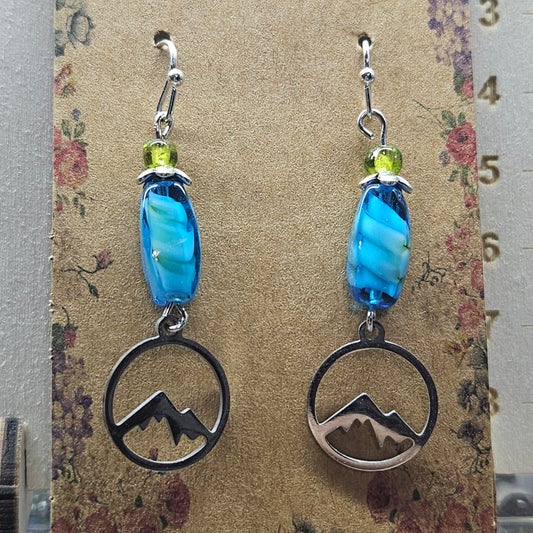 Nature  themed blue earrings